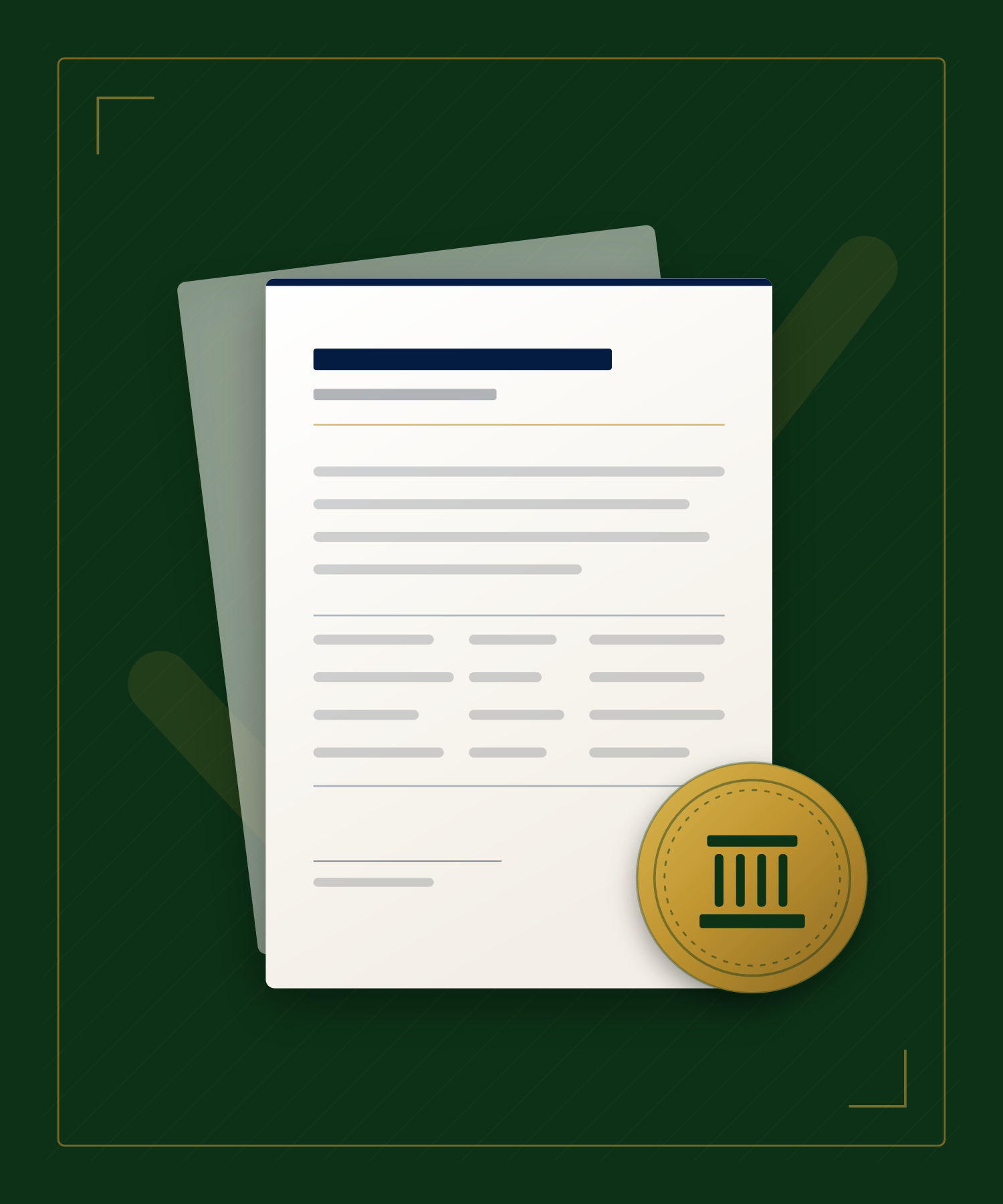 Statutory documents with a certification seal